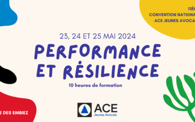 Convention ACE-Jeunes Avocats du 23 au 25 MAI 2024 – « Performance et résilience » (Île des Embiez)