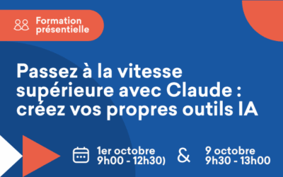 Formation présentielle « Passer à la vitesse supérieure avec Claude : créez vos propres outils IA » le 1er octobre 2026 de 9h00 à 12h30 à la Maison des Avocats de Rennes